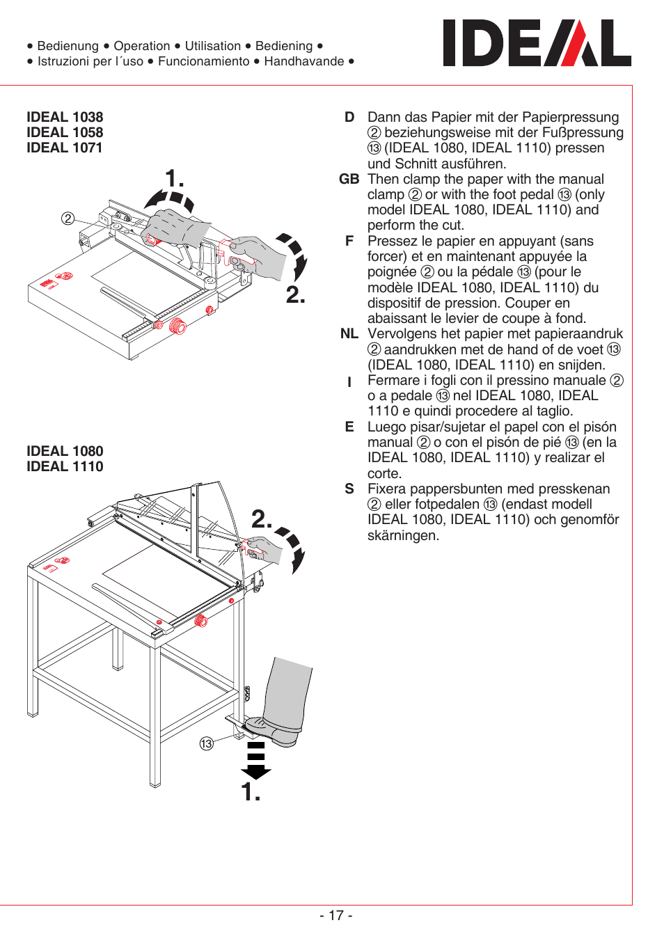 MBM Corporation TRIUMPH 1110 User Manual | Page 17 / 36