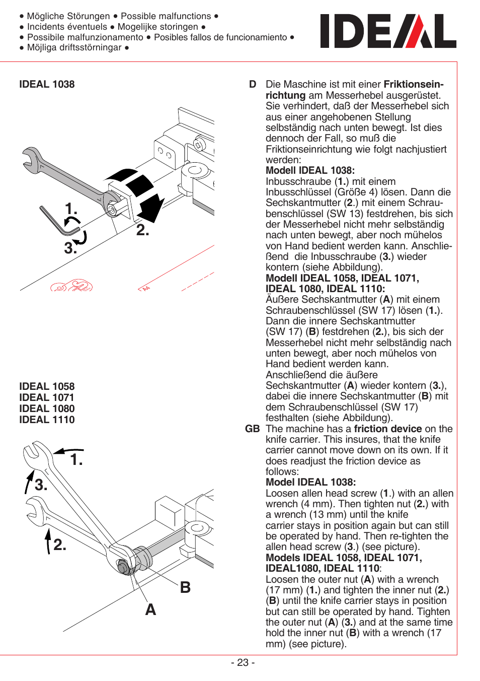 Ab 1. 2. 3 | MBM Corporation TRIUMPH 1110 User Manual | Page 23 / 36