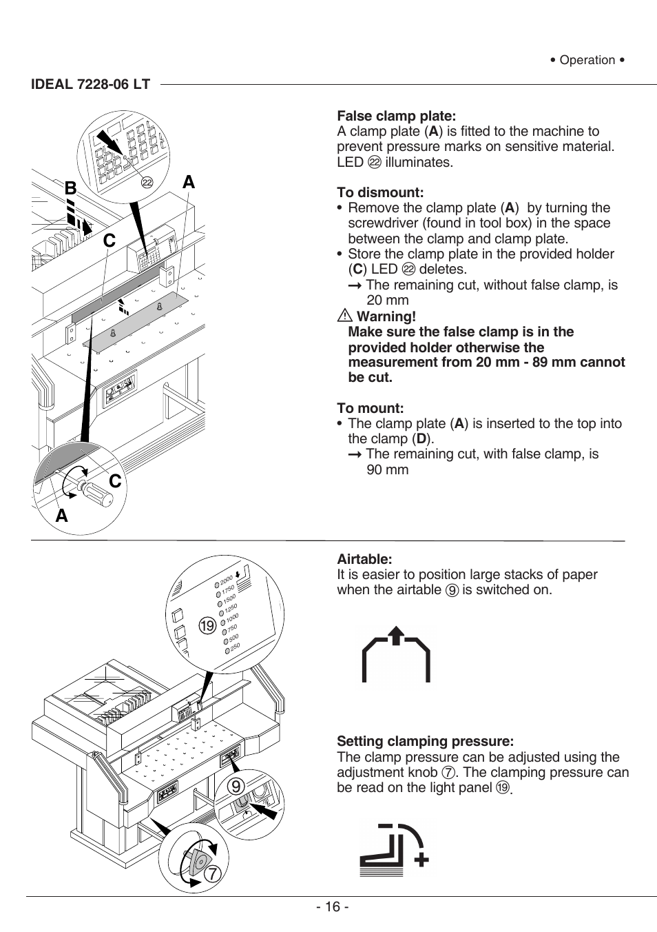 Ca b a c | MBM Corporation TRIUMPH 721-06 LT User Manual | Page 16 / 48