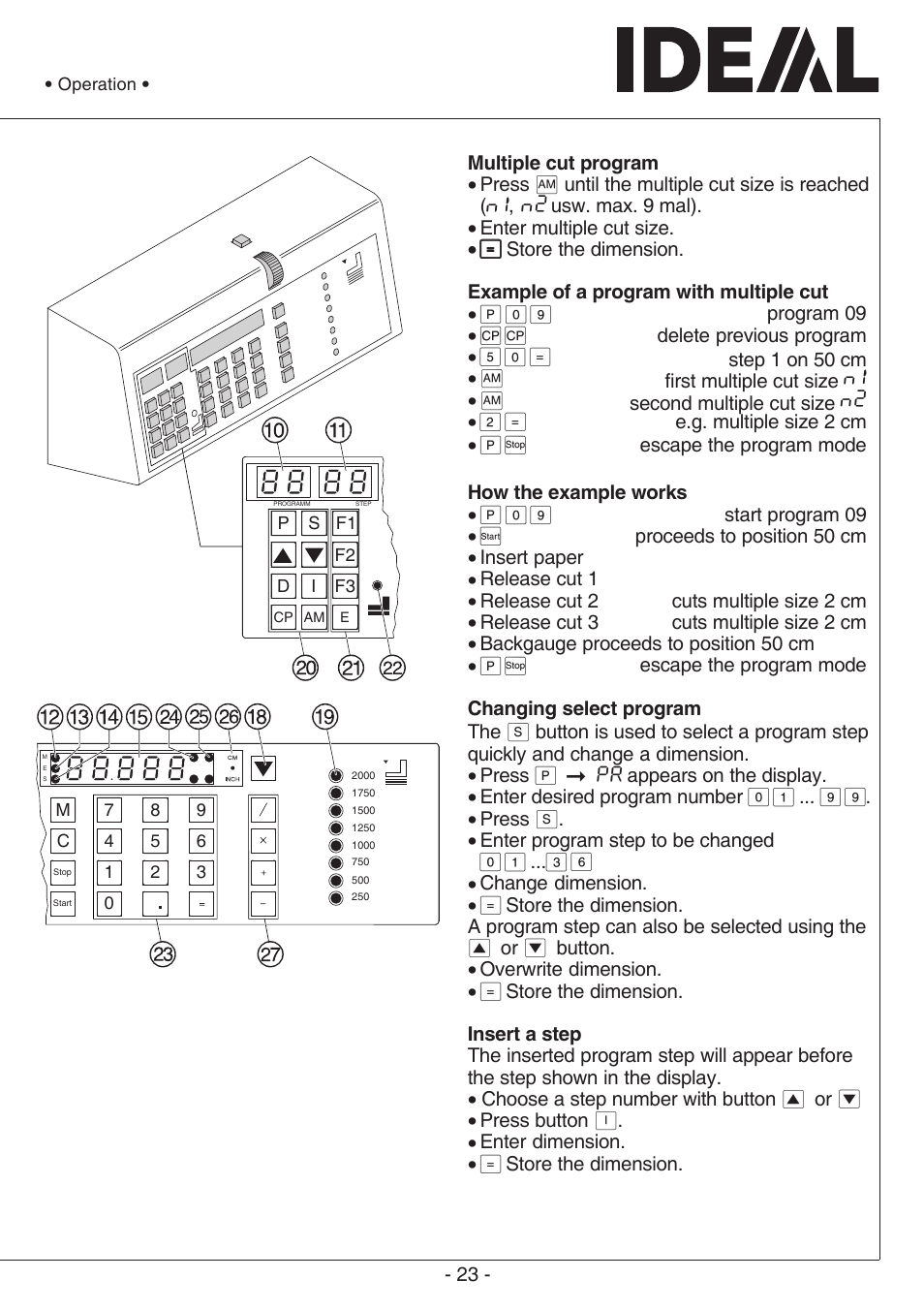 5 0 g | MBM Corporation TRIUMPH 721-06 LT User Manual | Page 23 / 48