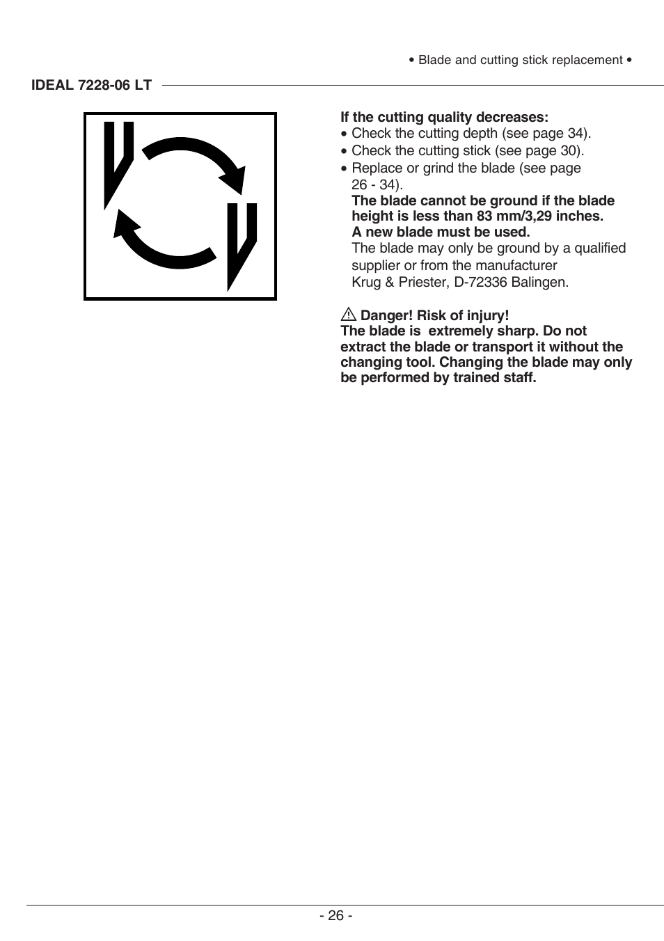 MBM Corporation TRIUMPH 721-06 LT User Manual | Page 26 / 48