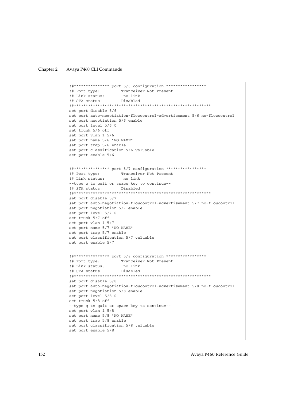 Avaya P460 User Manual | Page 162 / 224