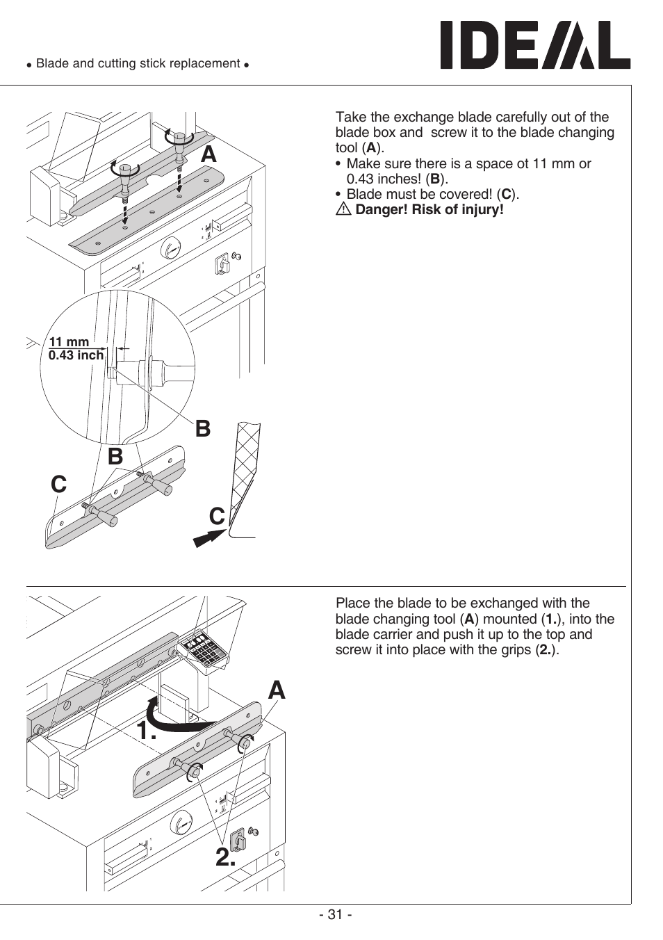 1. a, Cb b c | MBM Corporation TRIUMPH 6655 User Manual | Page 31 / 48