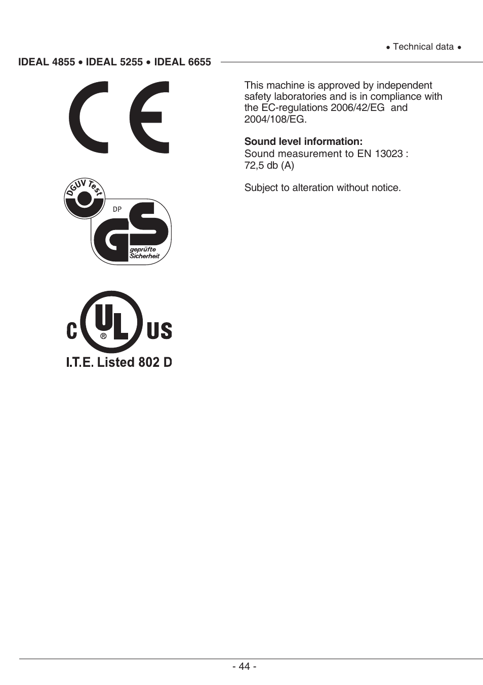 MBM Corporation TRIUMPH 6655 User Manual | Page 44 / 48