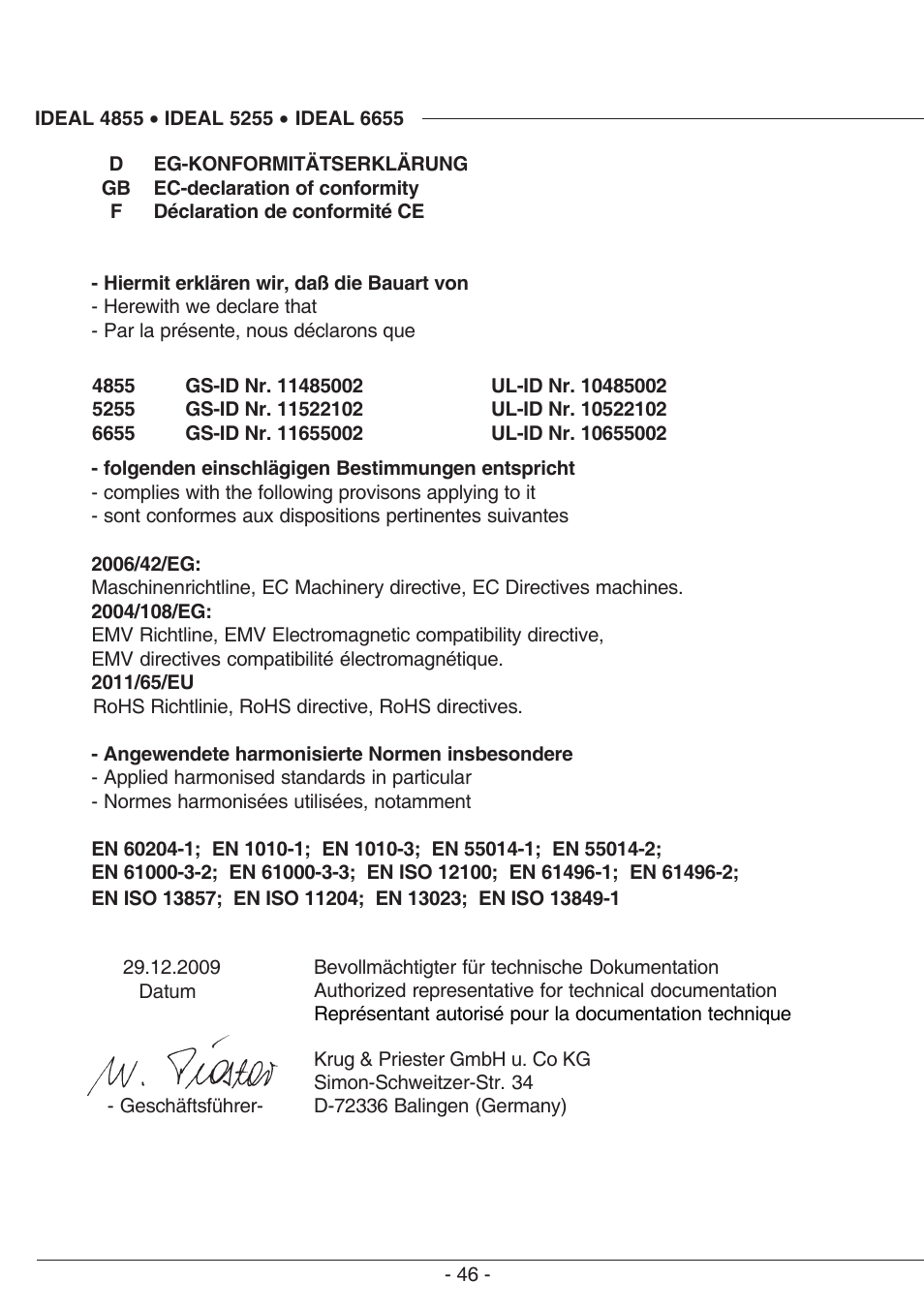 MBM Corporation TRIUMPH 6655 User Manual | Page 46 / 48