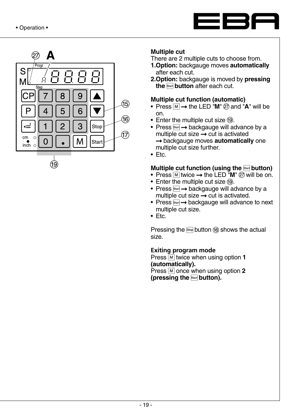 MBM Corporation TRIUMPH 5551-06 EP (99 STEP MODULE) User Manual | Page 19 / 48