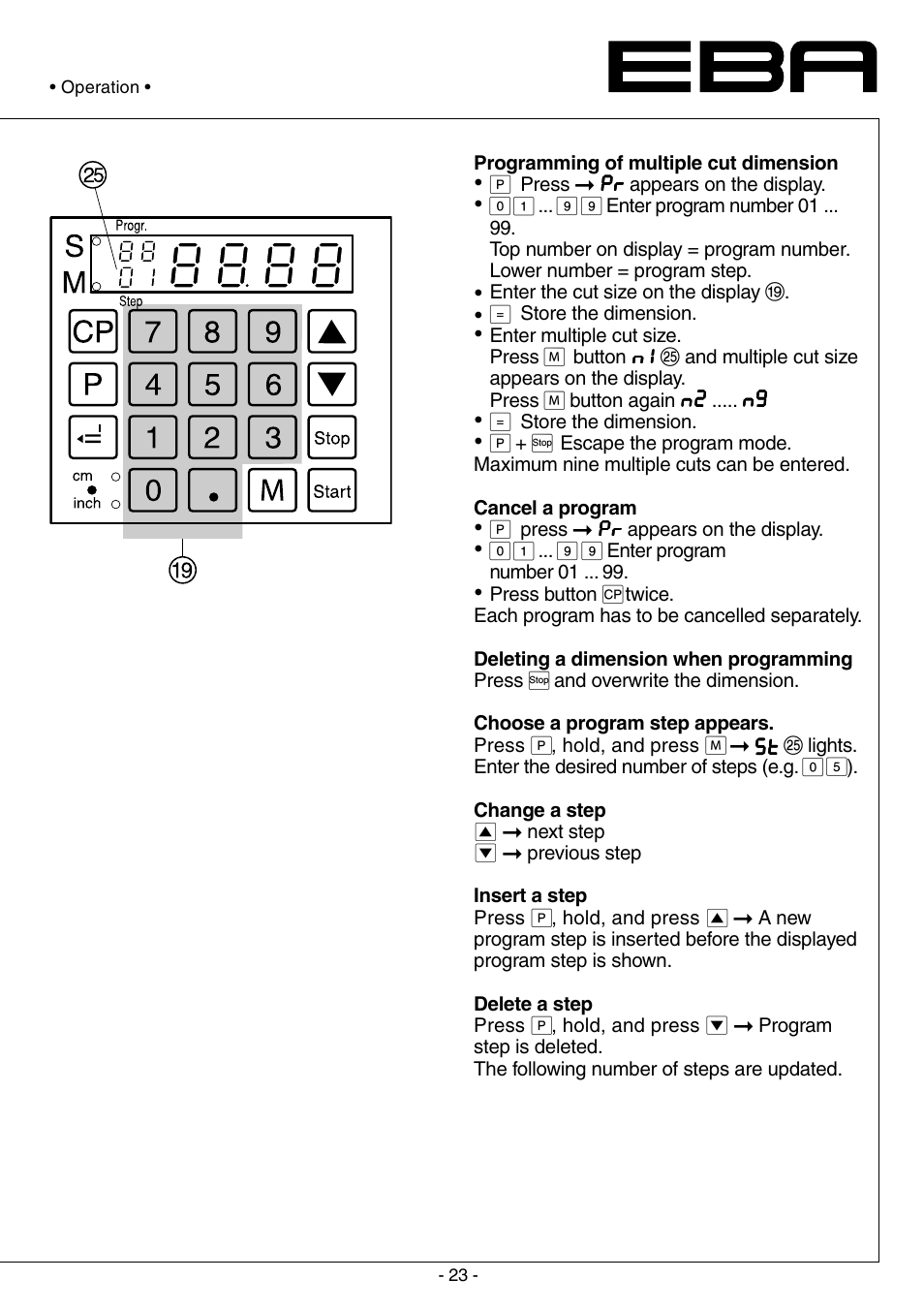 MBM Corporation TRIUMPH 5551-06 EP (99 STEP MODULE) User Manual | Page 23 / 48