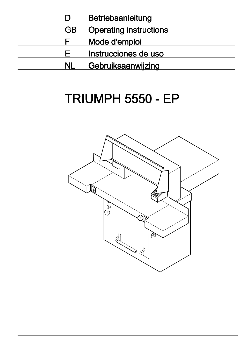 MBM Corporation TRIUMPH 5550 EP (9 STEP MODULE) User Manual | 40 pages