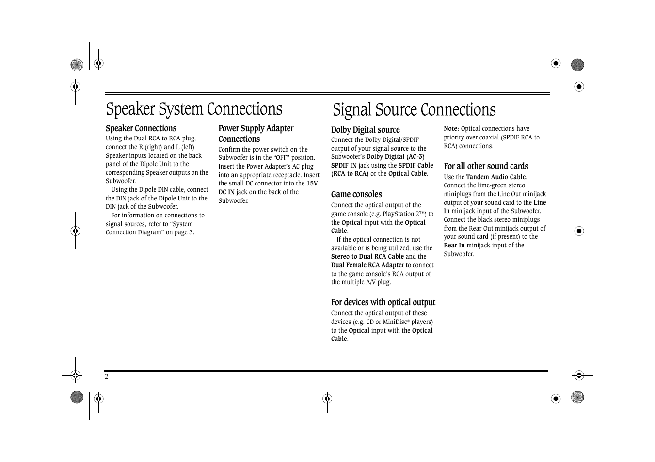 Cambridge SoundWorks PS2000 User Manual | Page 7 / 19