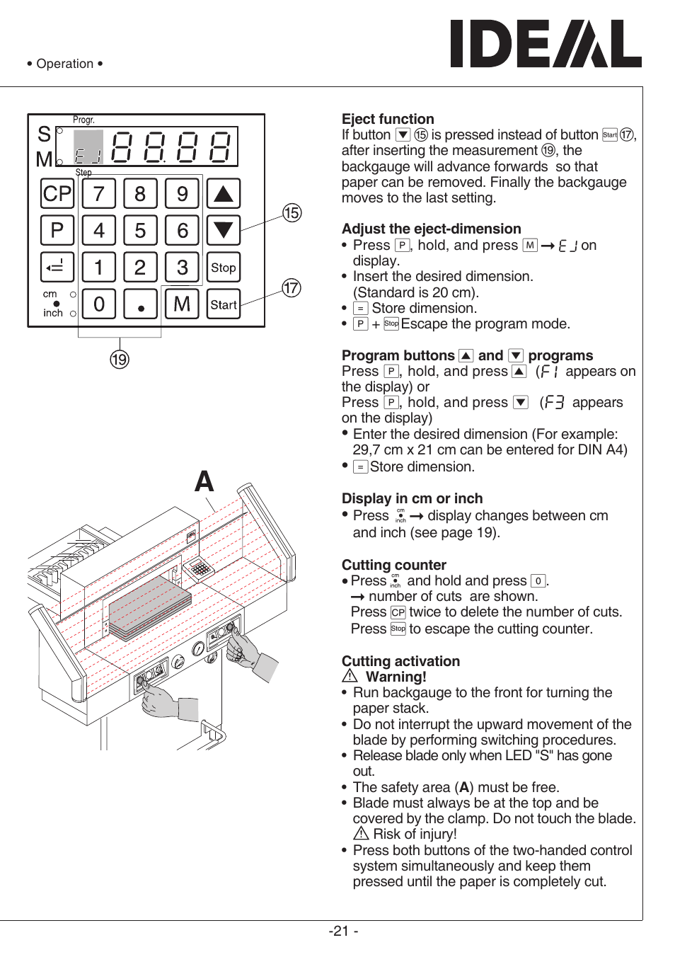 5222 digicut | MBM Corporation TRIUMPH 5222 DIGICUT User Manual | Page 21 / 48