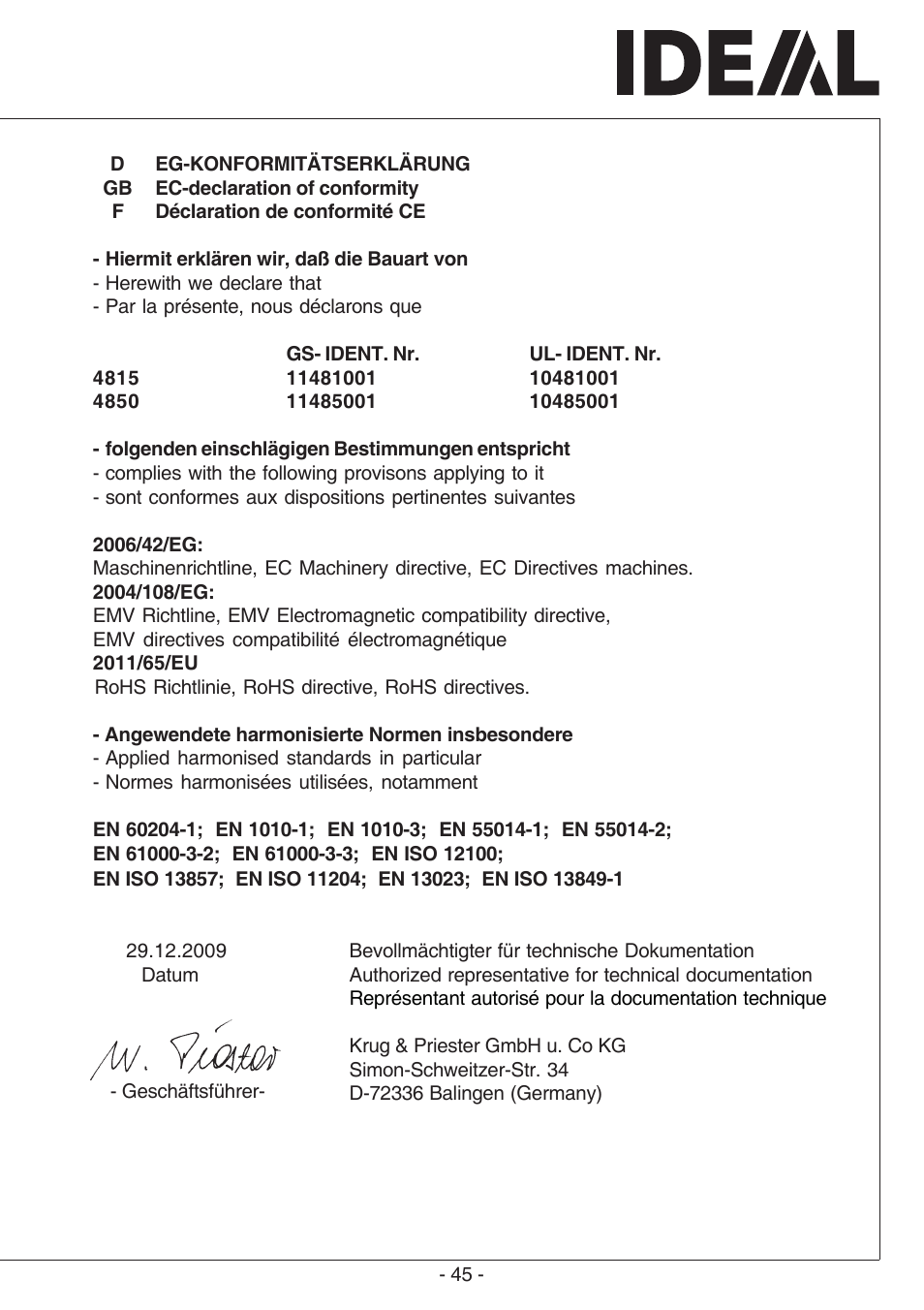 MBM Corporation TRIUMPH 4850 User Manual | Page 45 / 48