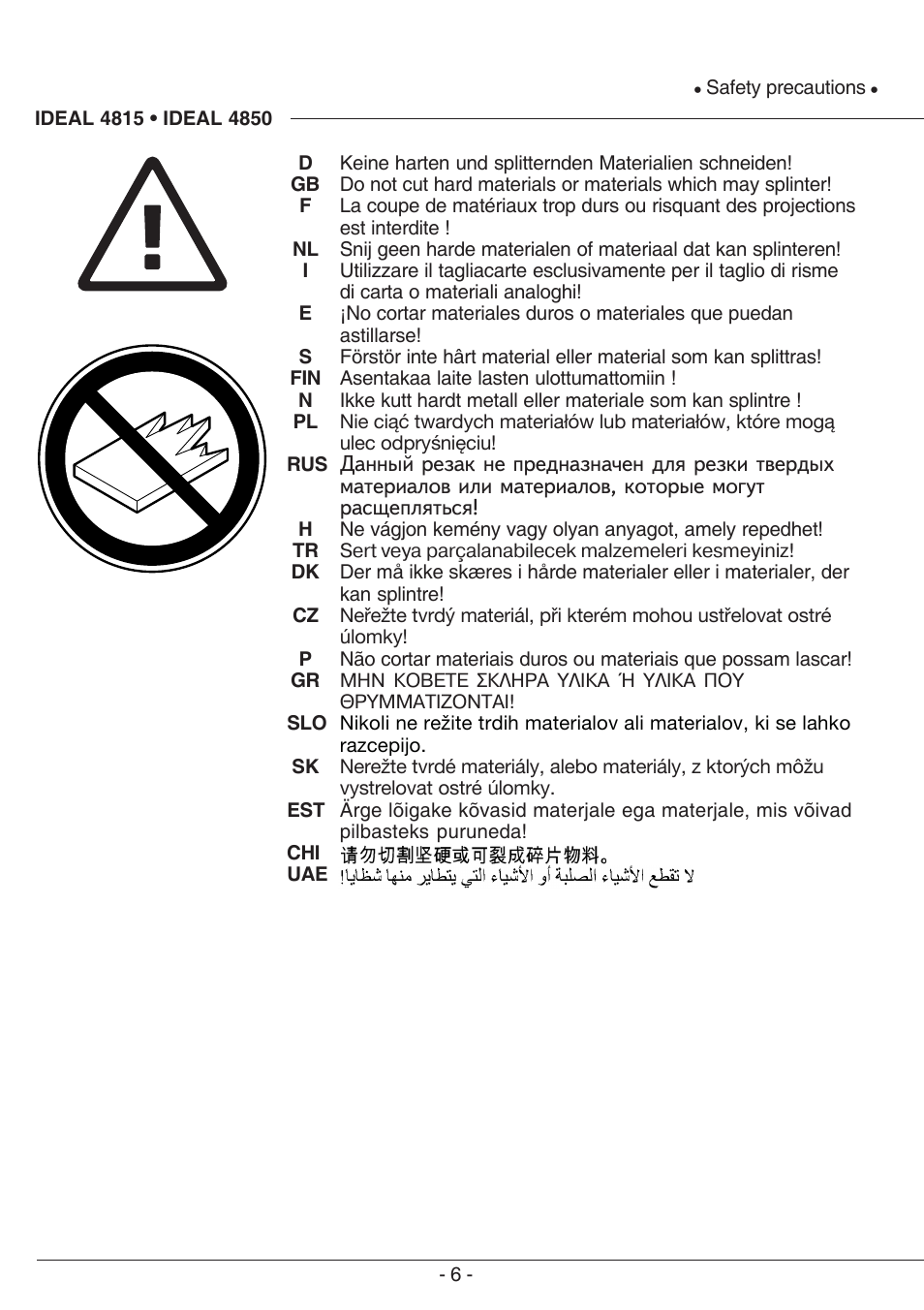 MBM Corporation TRIUMPH 4850 User Manual | Page 6 / 48