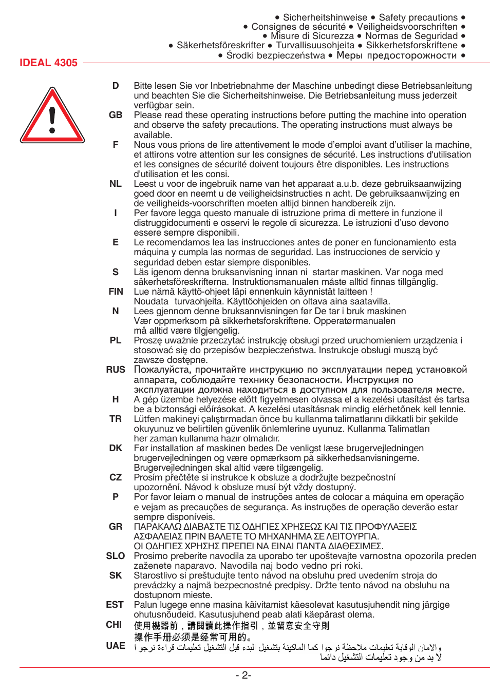 MBM Corporation TRIUMPH 4305 User Manual | Page 2 / 52