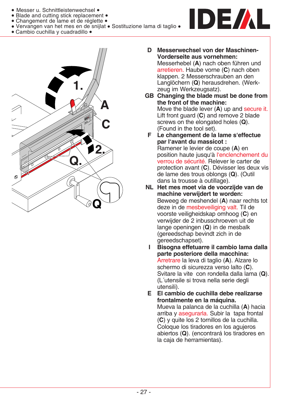 MBM Corporation TRIUMPH 4305 User Manual | Page 27 / 52