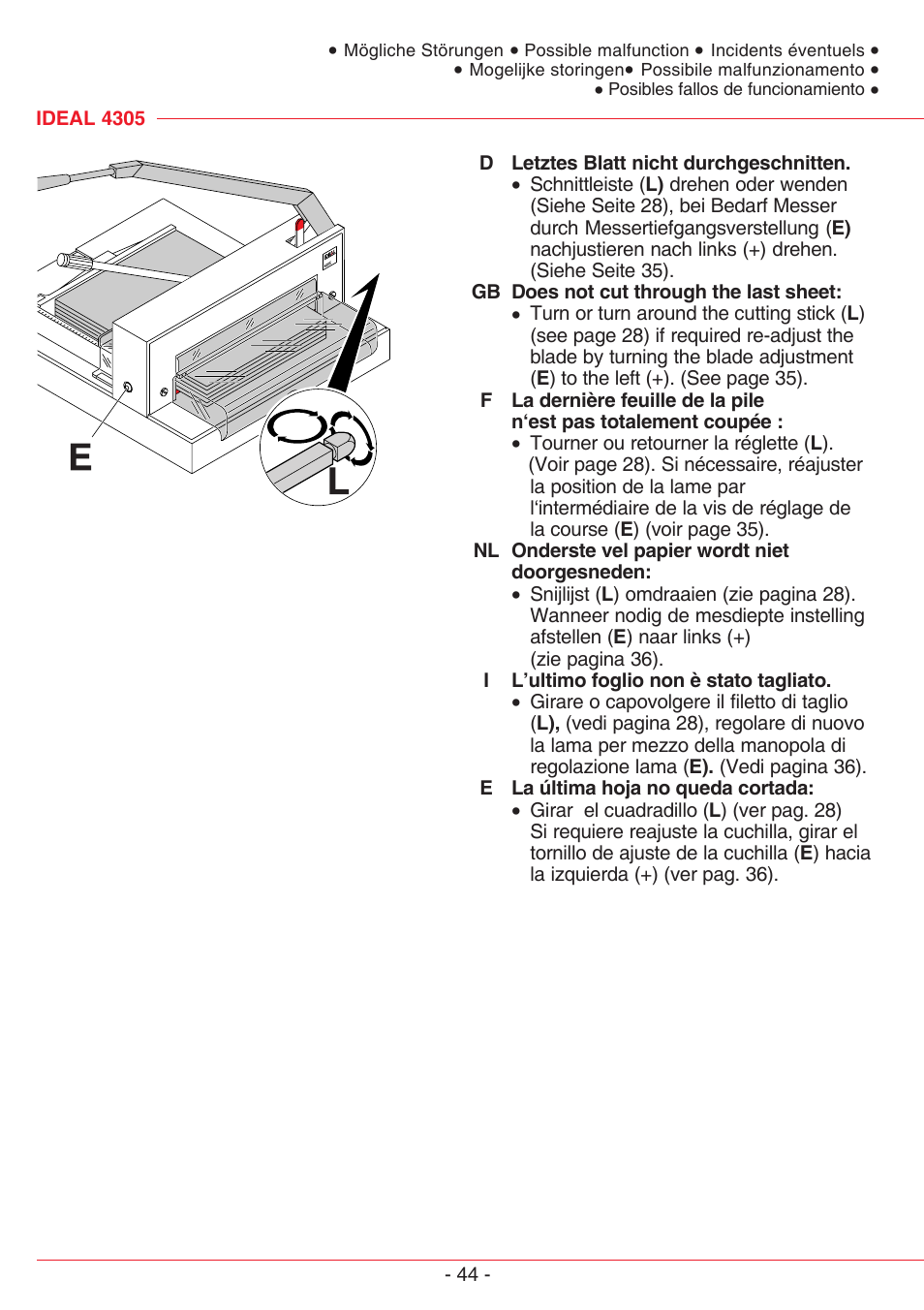 MBM Corporation TRIUMPH 4305 User Manual | Page 44 / 52