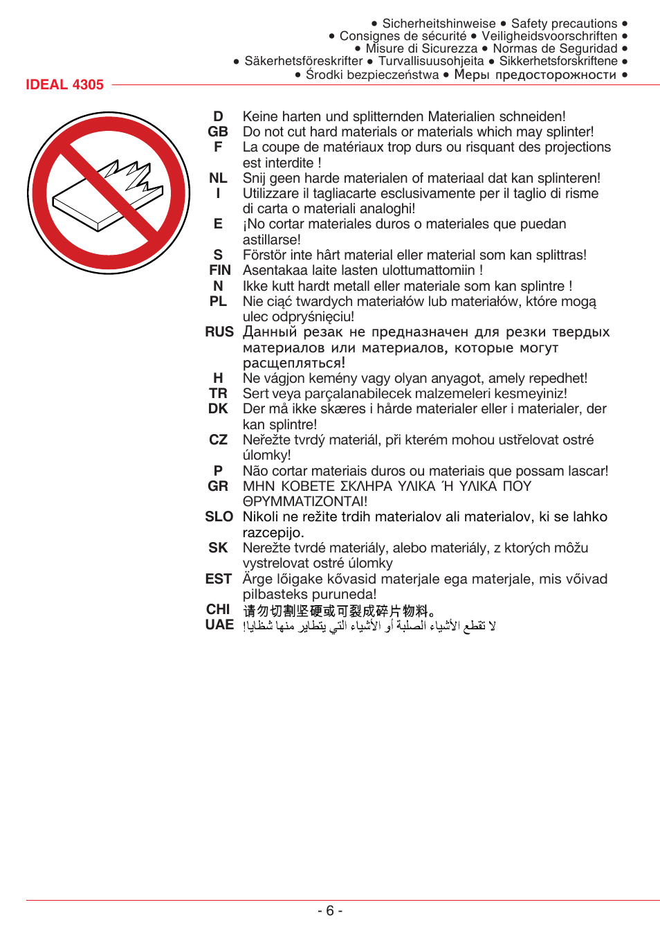 MBM Corporation TRIUMPH 4305 User Manual | Page 6 / 52
