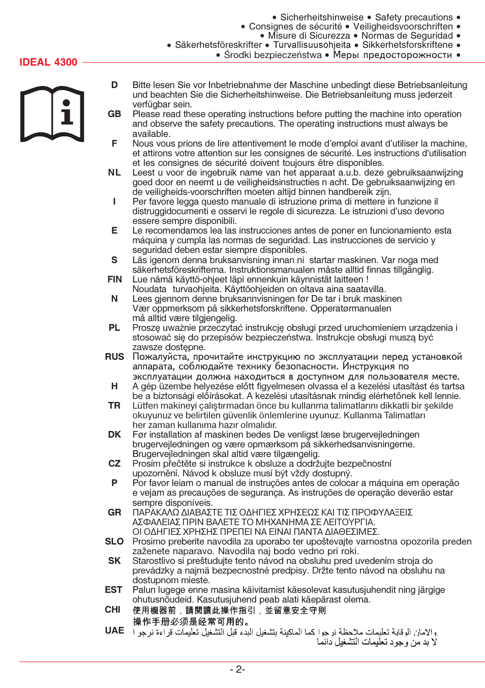 MBM Corporation TRIUMPH 4300 User Manual | Page 2 / 52