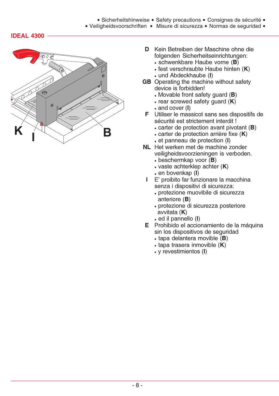 Bk i | MBM Corporation TRIUMPH 4300 User Manual | Page 8 / 52