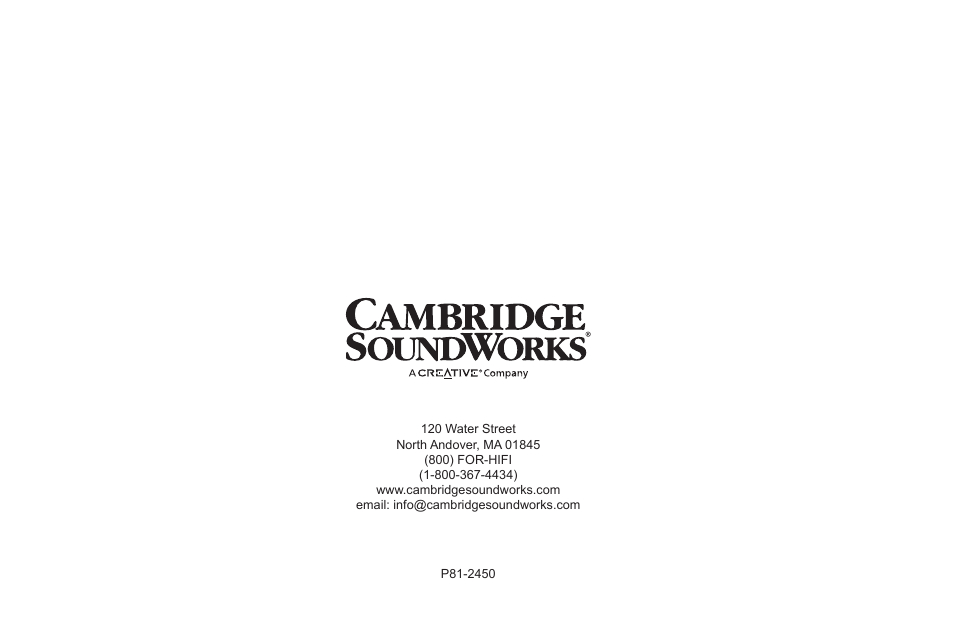 Cambridge SoundWorks MC650-IW User Manual | Page 14 / 14