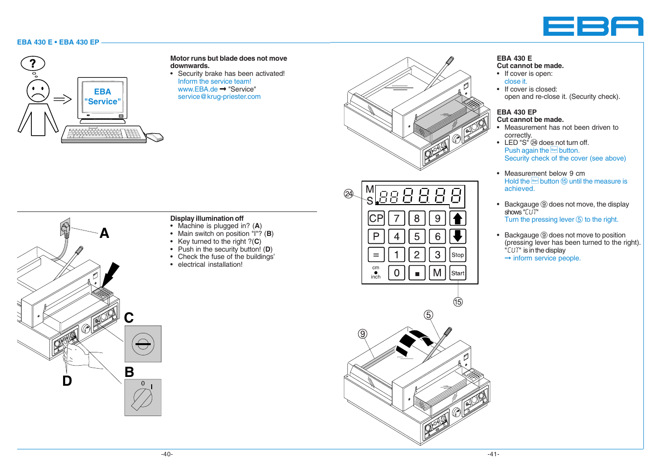 Cb a d | MBM Corporation 430 EP semi-automatic programmable User Manual | Page 21 / 23