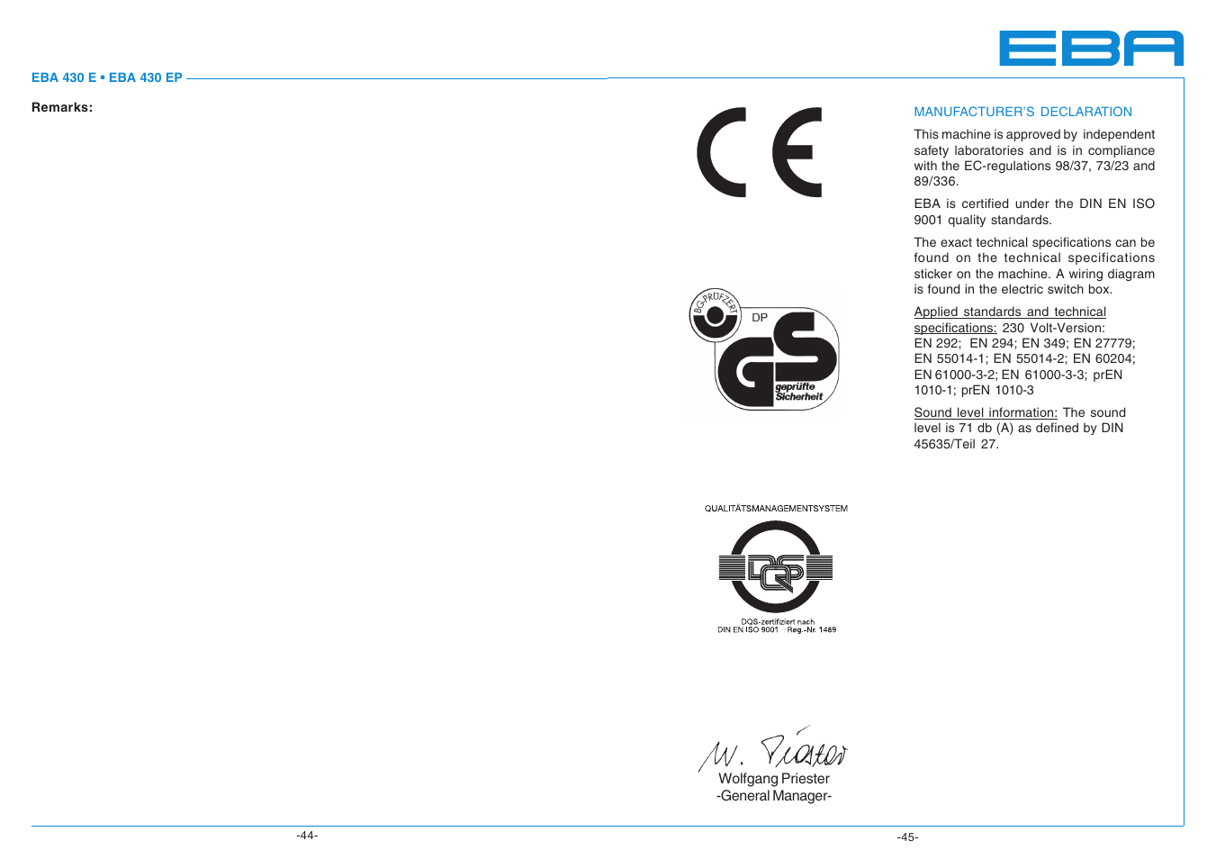MBM Corporation 430 EP semi-automatic programmable User Manual | Page 23 / 23
