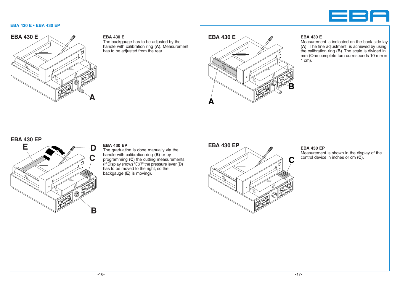 Bc a, Ab d e | MBM Corporation 430 EP semi-automatic programmable User Manual | Page 9 / 23