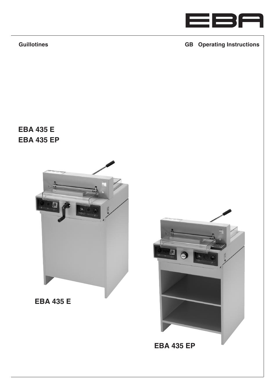 MBM Corporation EBA 435 E User Manual | 48 pages