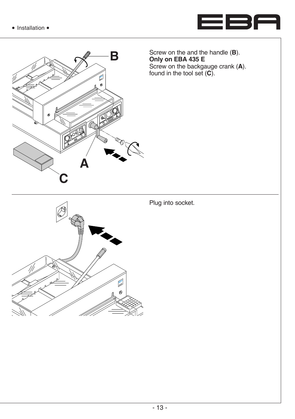 Ca b | MBM Corporation EBA 435 E User Manual | Page 13 / 48