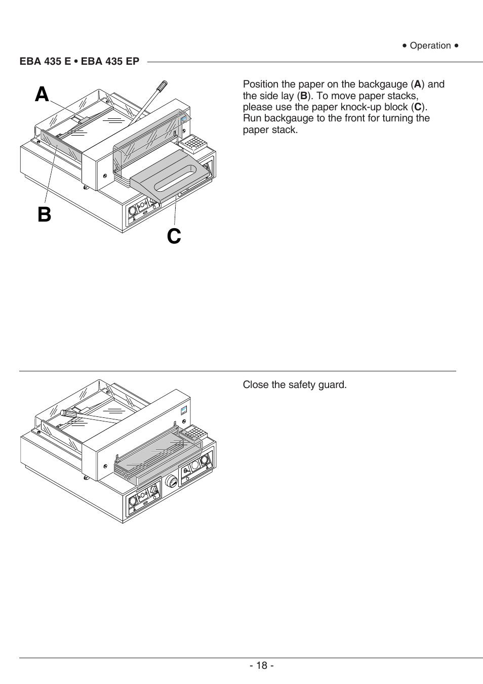 Bc a | MBM Corporation EBA 435 E User Manual | Page 18 / 48