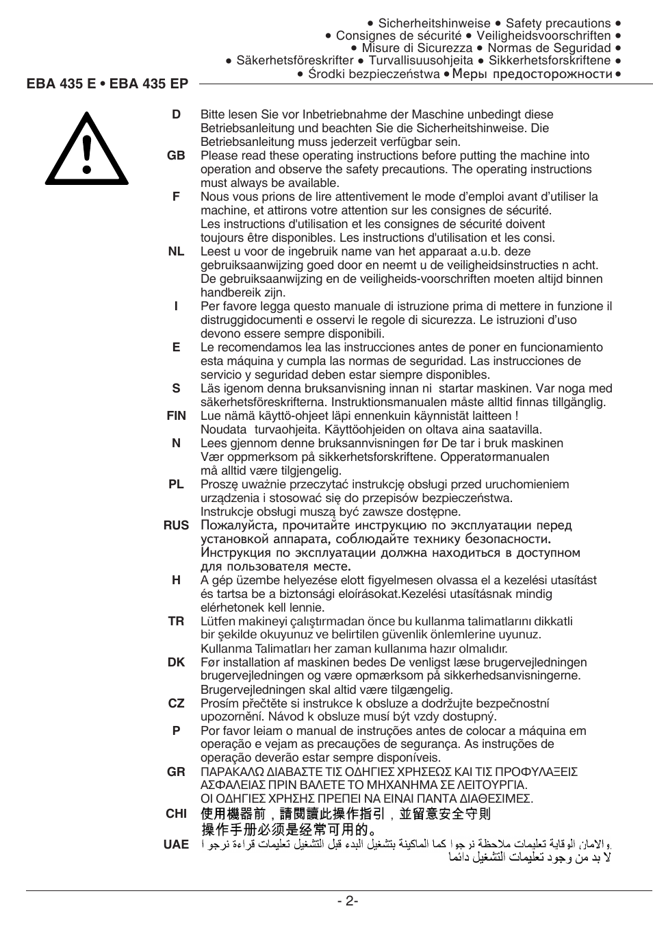 MBM Corporation EBA 435 E User Manual | Page 2 / 48