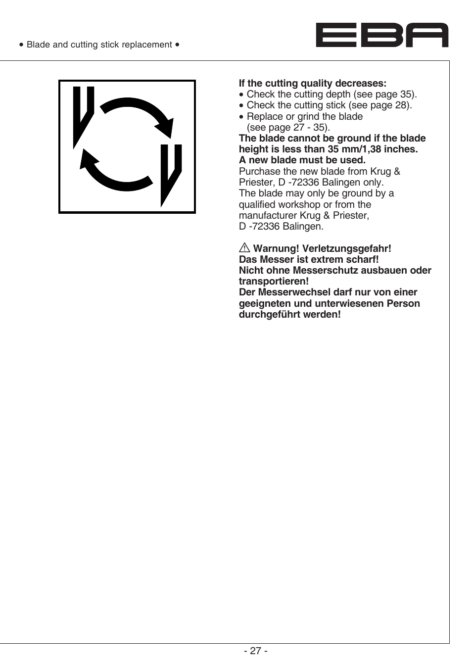 MBM Corporation EBA 435 E User Manual | Page 27 / 48