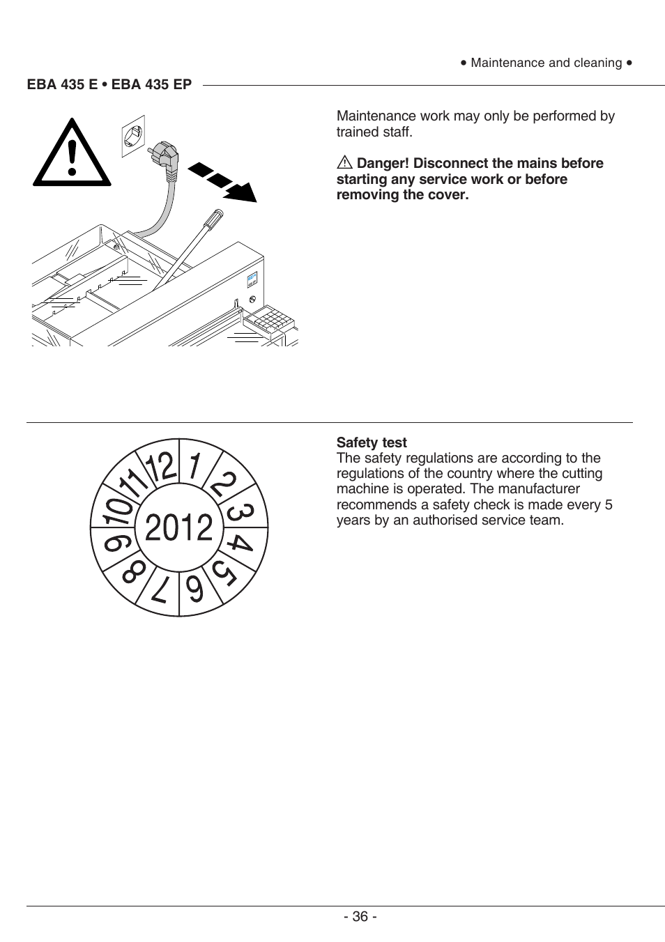 MBM Corporation EBA 435 E User Manual | Page 36 / 48