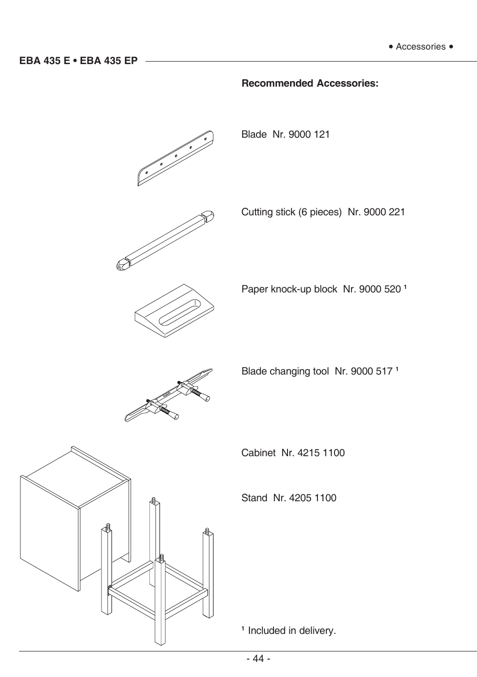 MBM Corporation EBA 435 E User Manual | Page 44 / 48