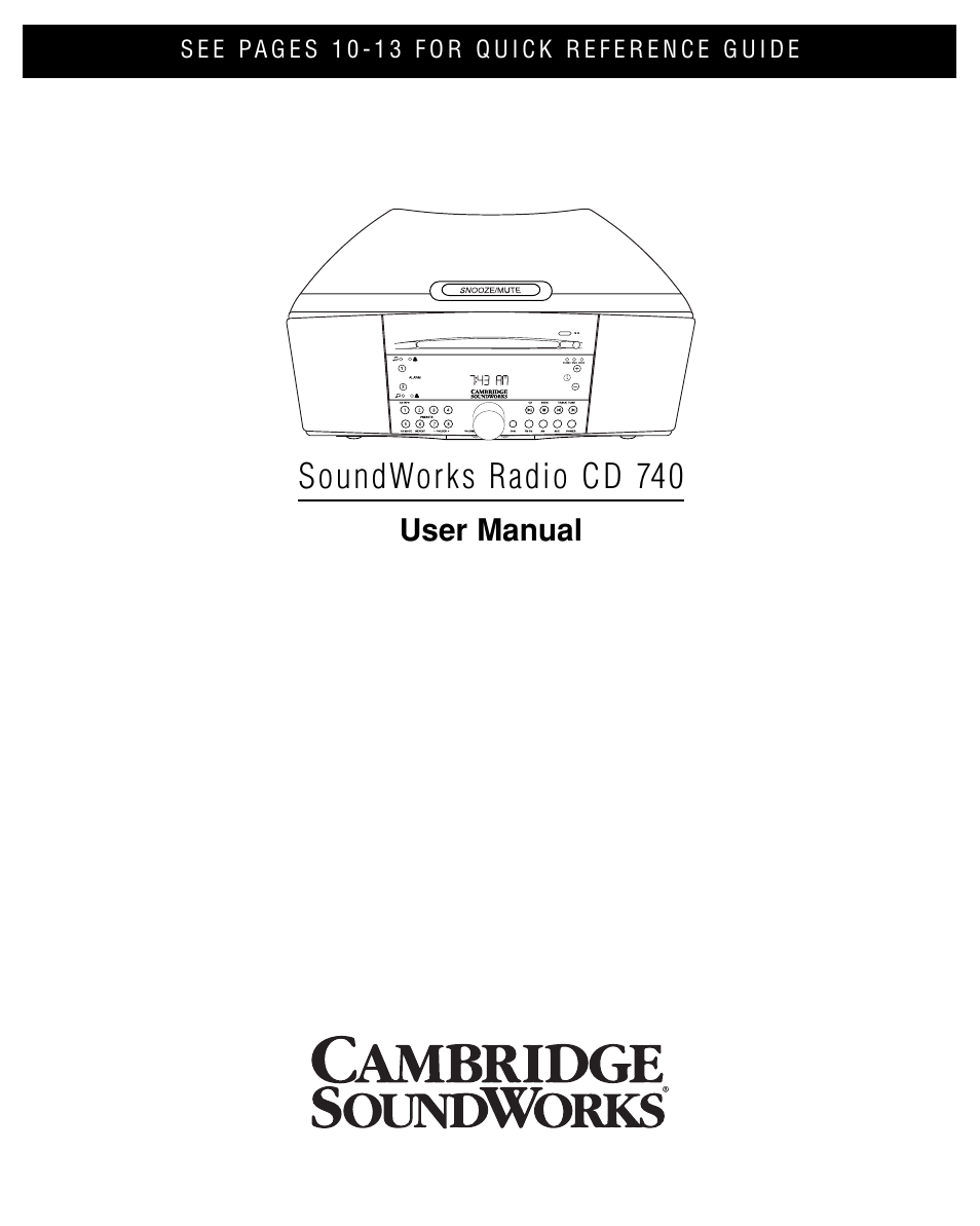 Cambridge SoundWorks 740 User Manual | 25 pages