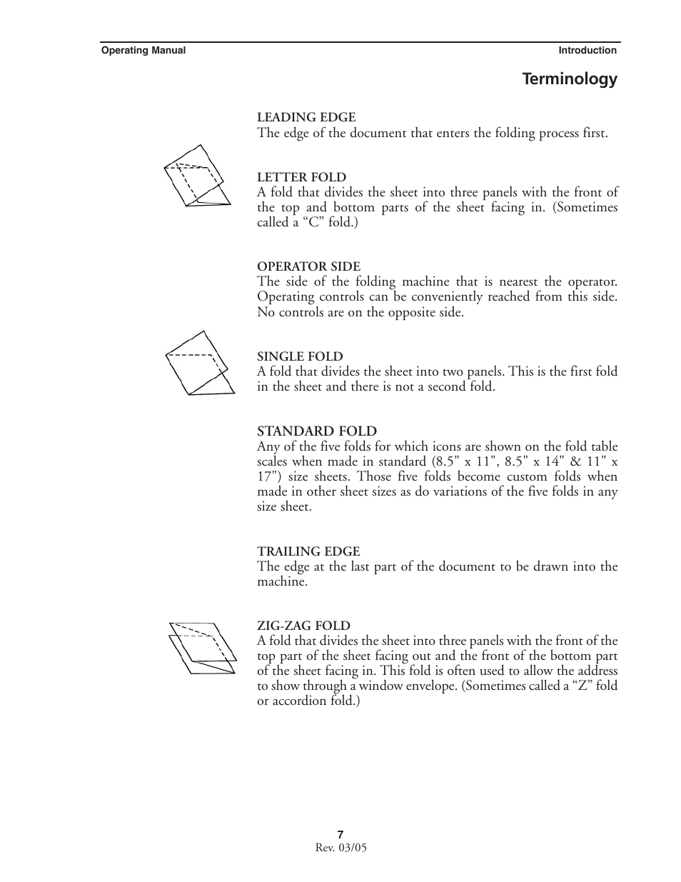Terminology | MBM Corporation MBM 256 LS Folder User Manual | Page 9 / 32