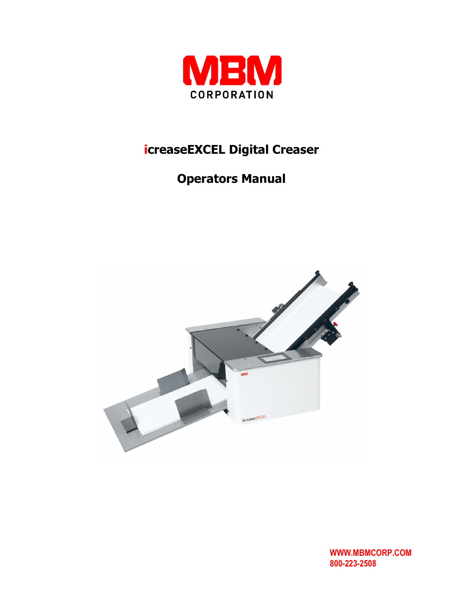 MBM Corporation iCREASE EXCEL User Manual | 26 pages