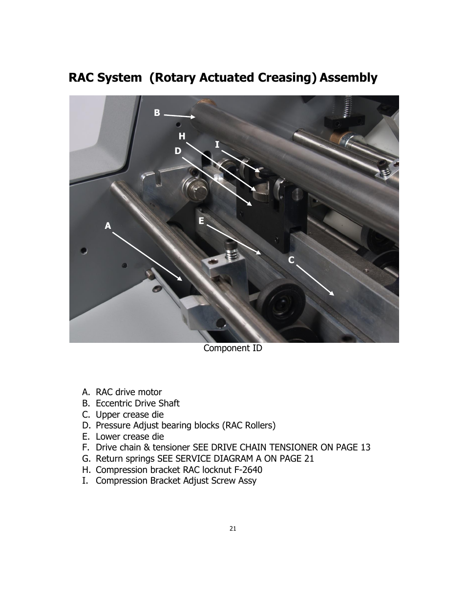 Rac system (rotary actuated creasing), Assembly | MBM Corporation iCREASE EXCEL User Manual | Page 24 / 26
