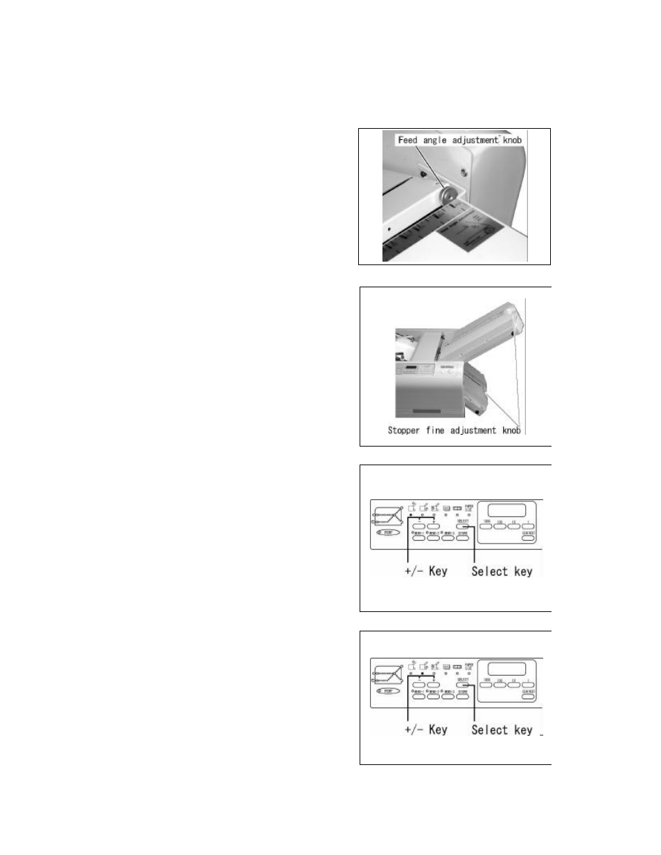 8) adjustment, A) skew adjustment, B) fine adjustment | MBM Corporation F45N automatic tabletop folder User Manual | Page 17 / 22