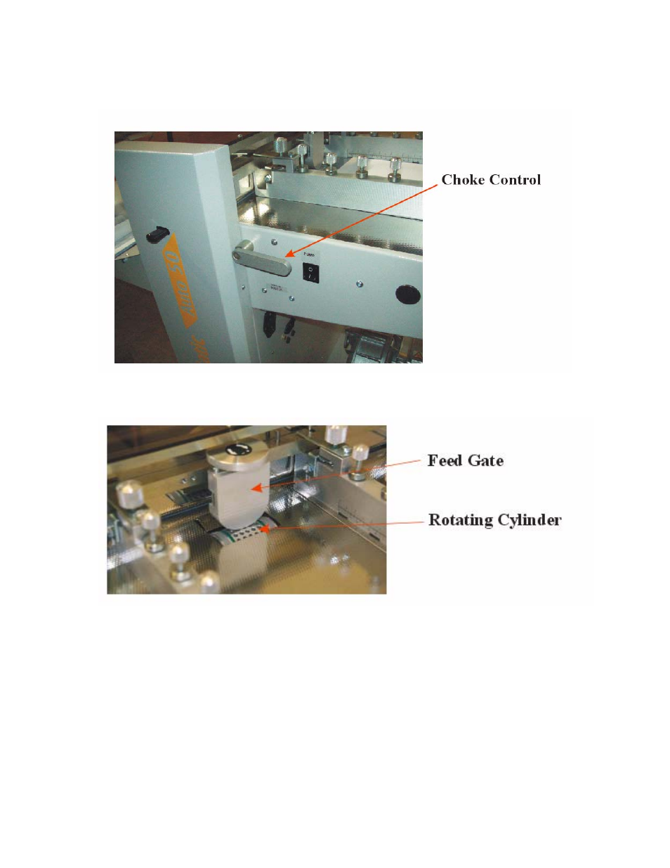 Choke adjustment and rotating cylinder | MBM Corporation CREASEMATIC AUTO 50 User Manual | Page 9 / 30