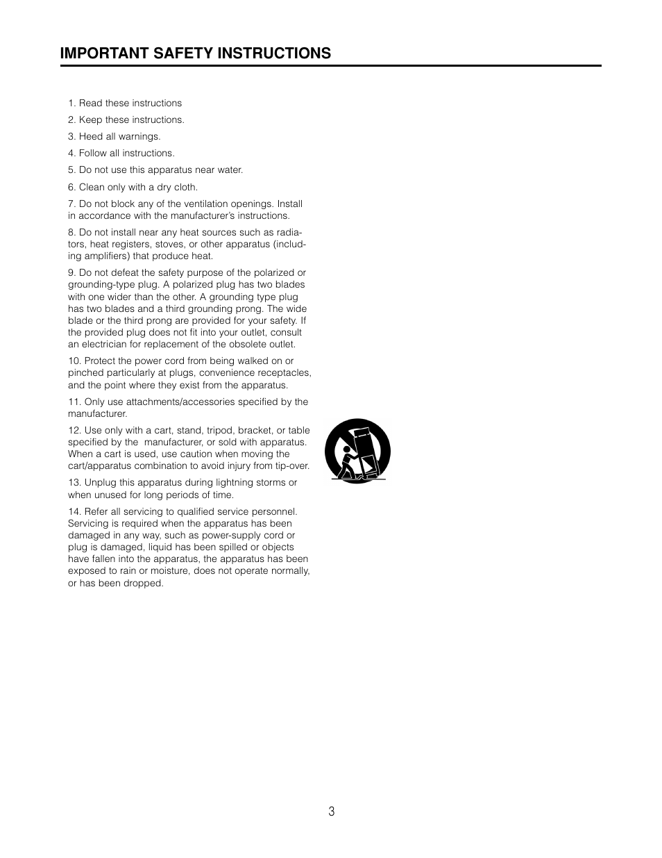 Important safety instructions | Cambridge SoundWorks AVS550 User Manual | Page 3 / 40