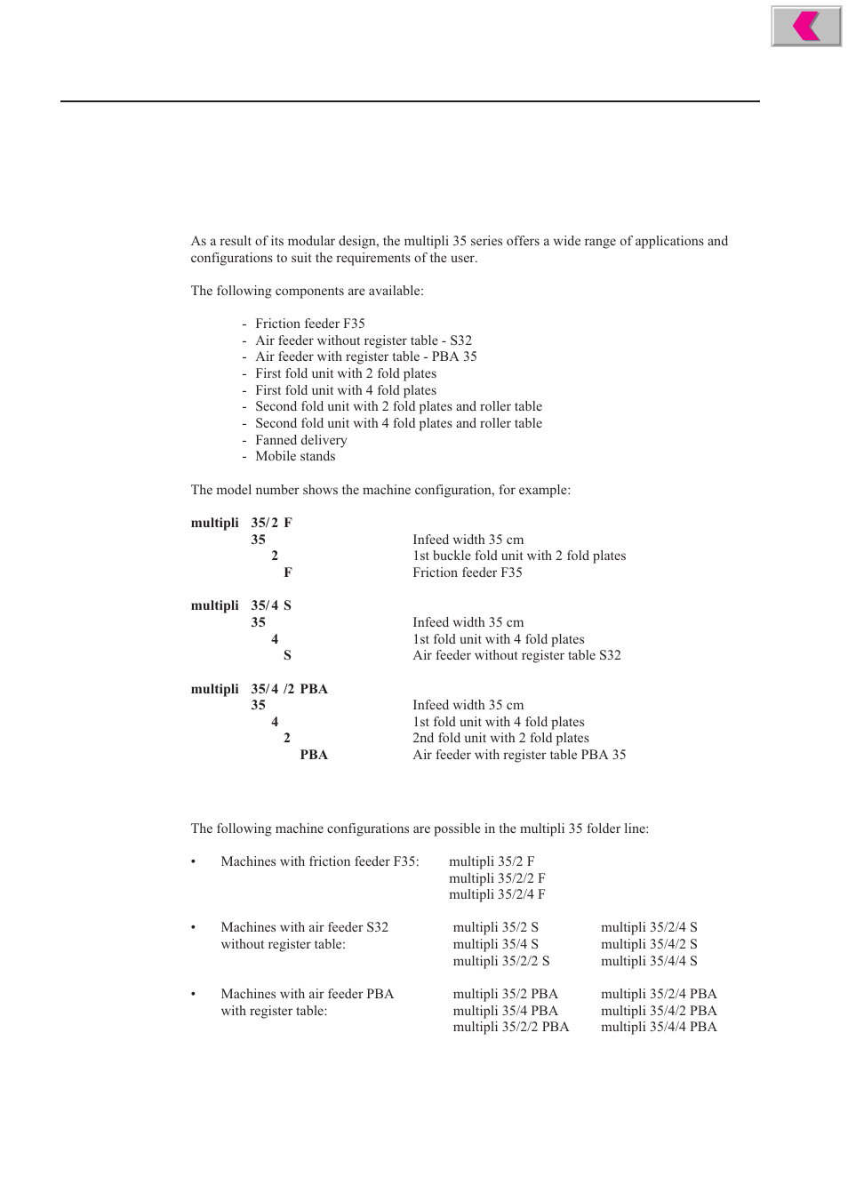 Components of the machine | MBM Corporation 352S User Manual | Page 12 / 67