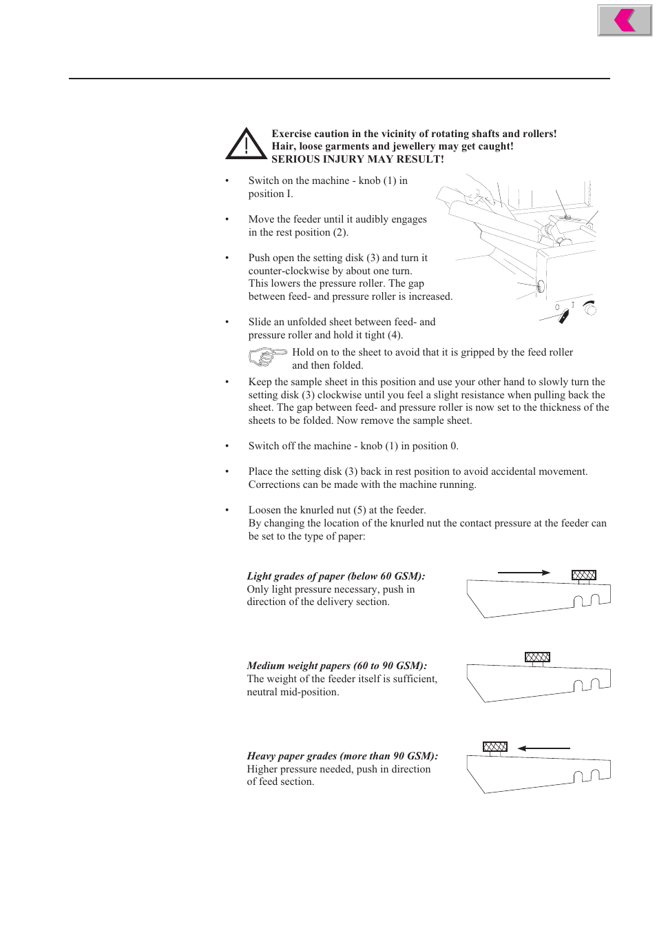 Setting the sheet separation | MBM Corporation 352S User Manual | Page 16 / 67