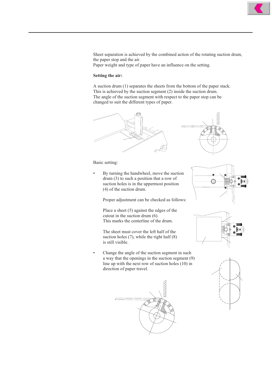 Setting sheet separation | MBM Corporation 352S User Manual | Page 20 / 67