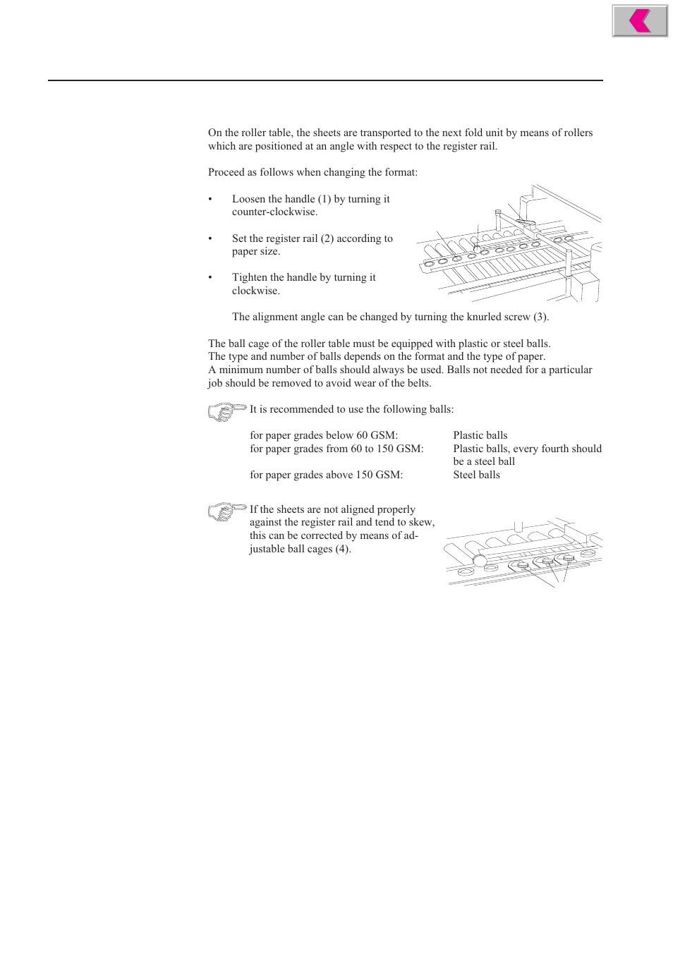 Roller table | MBM Corporation 352S User Manual | Page 41 / 67