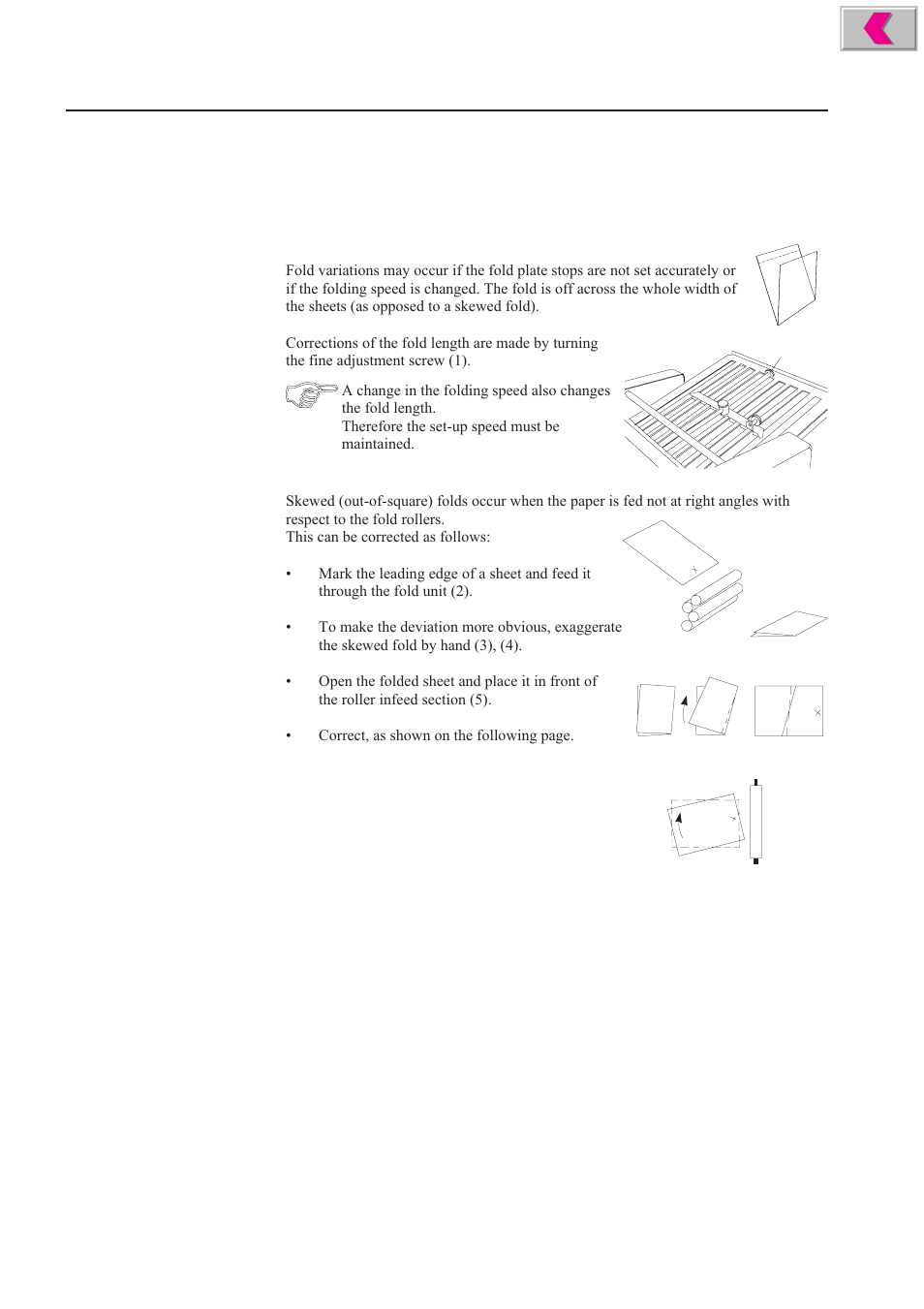 Fine adjustments and corrections | MBM Corporation 352S User Manual | Page 48 / 67
