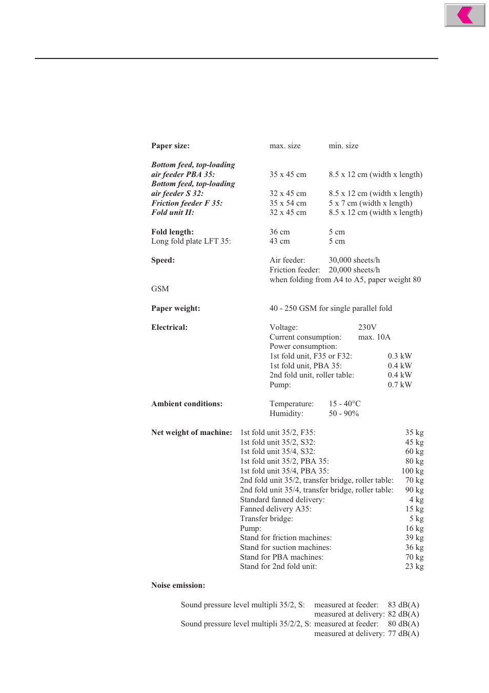 Specifications | MBM Corporation 352S User Manual | Page 5 / 67