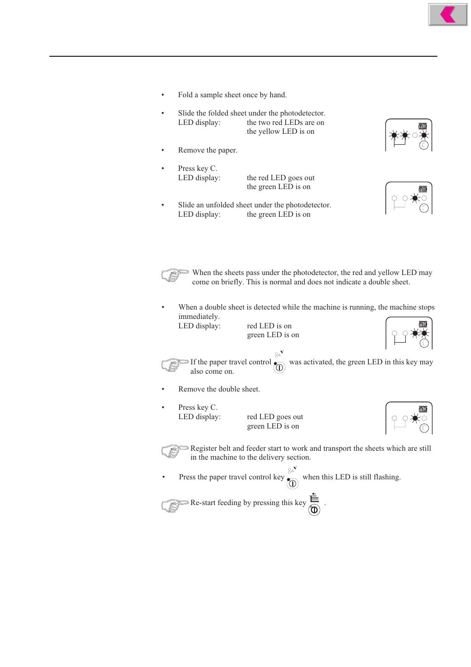 Setting check, Display of double sheets | MBM Corporation 352S User Manual | Page 64 / 67