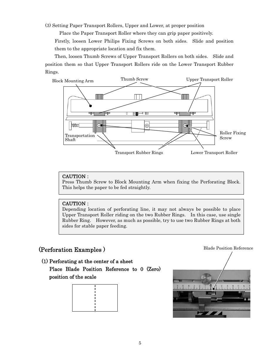 Perforation examples ) | MBM Corporation 307A (PERF & SCORING UNIT) User Manual | Page 6 / 21