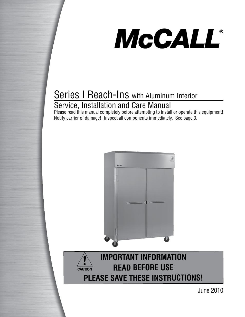 McCall MCCR1-G User Manual | 28 pages