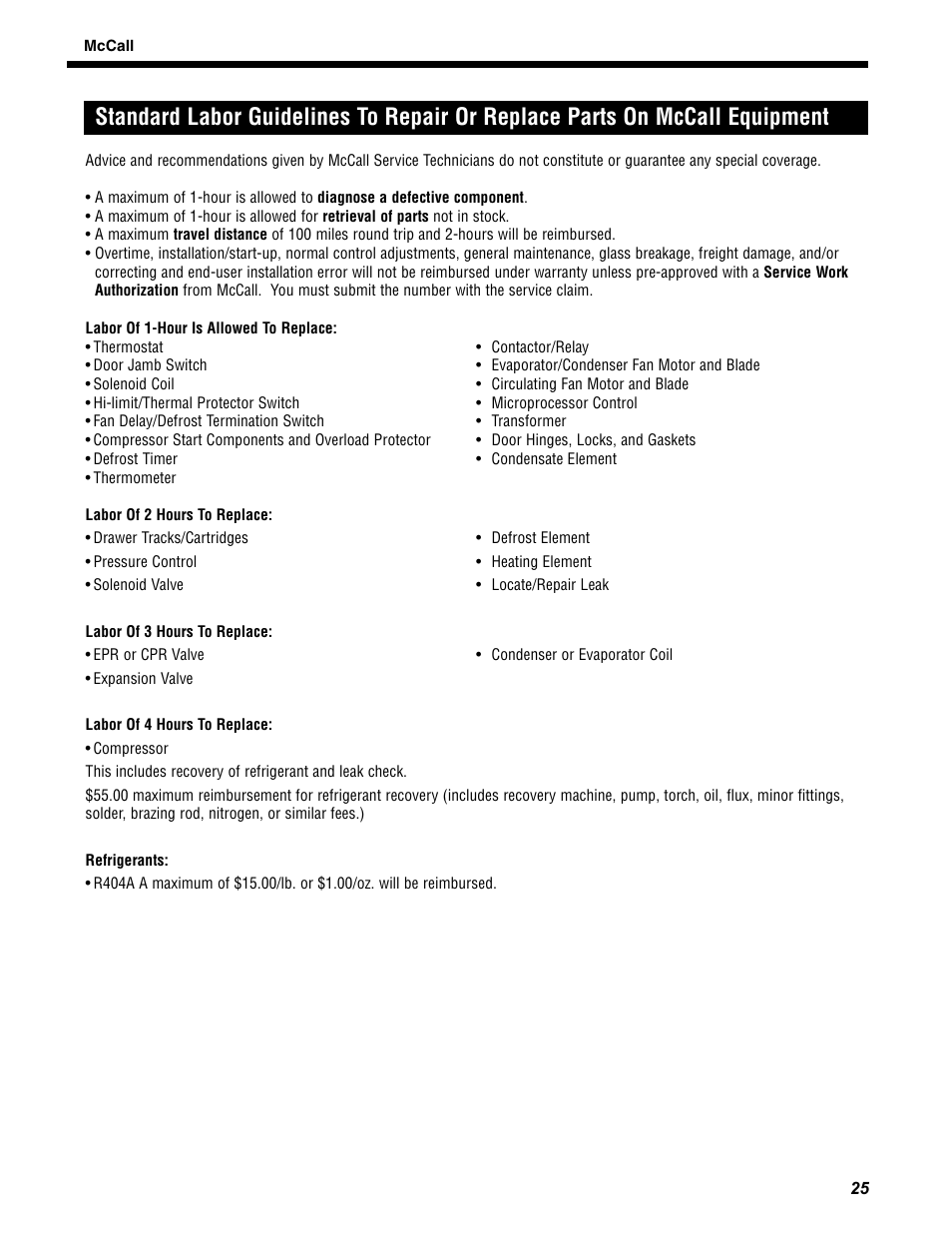 McCall MCCR1-G User Manual | Page 25 / 28